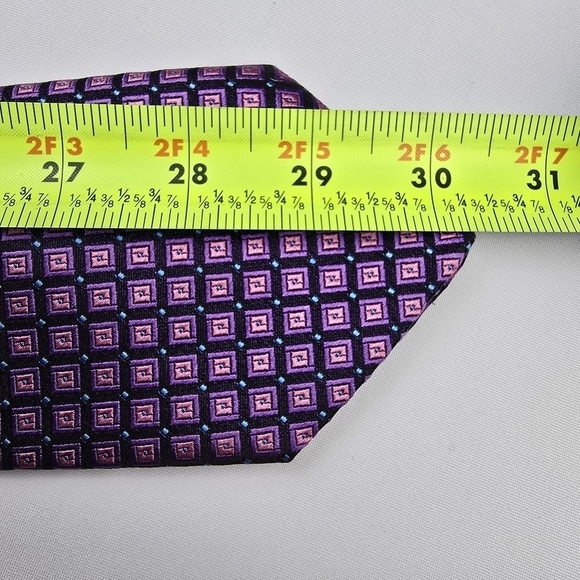 TED BAKER- 100% Silk Neat Grid- Box Pattern Necktie - Picture 8 of 8